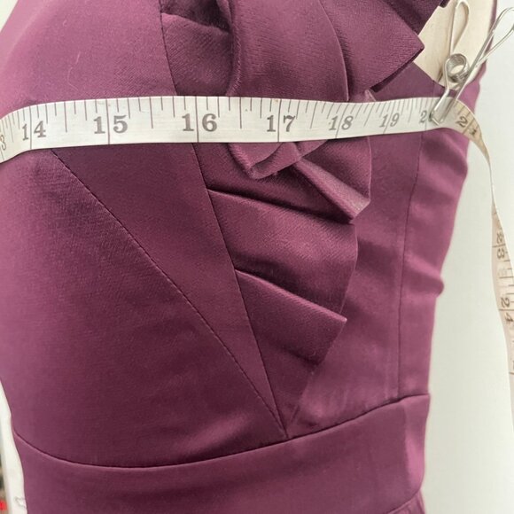 Burgundy Sleeveless Satin Dress - Picture 7 of 11